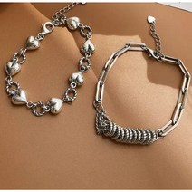 검빅스 두줄 하트 팔지