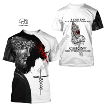 예수님 그리스도 PLstar Cosmos Christian olic Jesus R Streetwear 3DPrint Summer Casual Funny T-shirts, 11 T-shirts_02 S