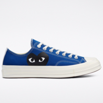 국내매장용 컨버스 CONVERSE 남성 여성 컨버스 X 꼼데 가르송 플레이 척 70 블루쿼츠 171848C 운동화 스니커즈 슈즈 신발