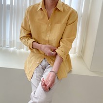 와이샵 / 린넨 100 바이오워싱 오버핏 셔츠