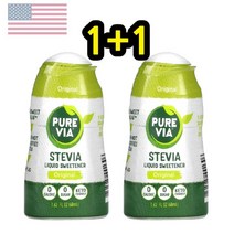 스테비아 설탕 대신 Pure Via 스테비아 액상 감미료 대체당 설탕대체제 오리지널 48ml(1.62fl oz) 2set, 기본