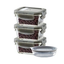 락앤락 오븐글라스 내열유리 밀폐용기 3개 [+가쯔 전자렌지 용기] 세트 냉장고.냉동실 정리 반찬통 야채 소분 보관 계란찜기, 1세트, 직사각 160ml X 3개