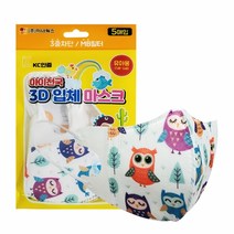 아이천국 3D입체 일회용 부직포 마스크 5매 (유아용 부엉이), 단품, 착한가격매우만족 본상품선택