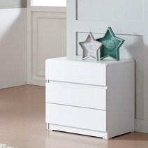 [우아미가구]디유니크 3단 서랍장 600 화이트, 색상:화이트