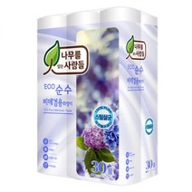 [스팀살균 천연펄프화장지 ]나무를 심는 사람들 에코 순수 30m 30롤/화장지/비데화장지/두루마리/롤휴지/티슈/점보롤 화장지 11203555, 나무를 심는 사람들 에코 순수