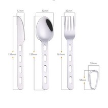 가족 커플 휴가 철 피크닉 세트 캠핑 칼 세트 휴대용 스테인레스 스틸 경량 나이프 포크 양식기 야외 피크, 01 Knife Fork Spoon Set