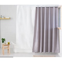 욕조 방수 샤워커튼 2color 칸막이 가림막 부스 파티션 커튼봉 칸막이 다이소 이케아, 블리치베이지, 베이지계열