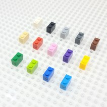 요고요 레고 호환 부품 커스텀 벌크 브릭 블럭 타일 플레이트 100G 소포장 패키지, [브릭 1 x 2] 파란색 100G