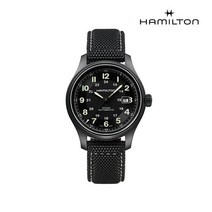 해밀턴 [해밀턴] H70575733 카키필드 티타늄 오토 42mm 블랙 PVD 러버 스트랩 남성 시계