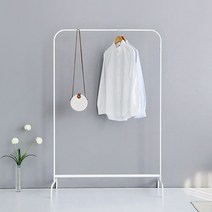 마켓비 BRUG 스탠드행거 KS1002 오픈형 모던스틸 미니멀인테리어 스탠드옷걸이, 화이트