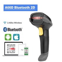 바코드 인식기 스캐너 Holyhah 30d 무선 유선 블루투스 핸드 헬드 리더 1D 2d 레이저 QR 코드 데스크탑, CHINA_A66D Bluetooth QR