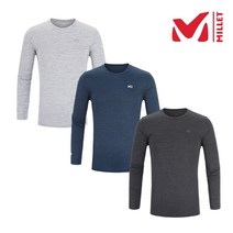 밀레 MILLET 3칼라 남성 남자 사계절 기능성 쿨링 아이스소재 쾌적한 착용 가능한 이너착용 및 단독 착용가능한 기본형 라운드 긴팔 티셔츠