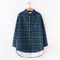SAMARA 아일랜드 여성 카라넥 체크무늬 셔츠 A 414