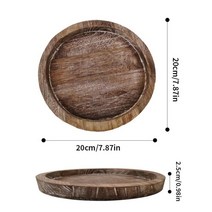 서빙로봇 음식배달 비대면 호텔 식당 자동서빙소박한 나무 트레이 라운드 서빙 캔들 홀더 농가 홈 탁상 장, 01 S