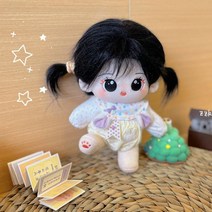 무속성 솜 인형 몸체 몸통 20cm 체리 드레스 옷 182092 해골이있는 면화 인형 20cm 검은 머리와 속성이없는 머리카락 벗은 인형 소녀 면화 인형 선물, 해골이 있는 검은색 튀긴 머리