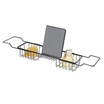 IDesign Everett 메탈 오버 더 사이드 욕조 캐디 바스켓 마스터 손님 어린이 욕실용 30.7 x 25.9 16.9 cm(12.08 10.2 6.64 인치) 매트
