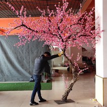 대형 복숭아 꽃 나무 벚꽃 소원 실내 호텔 레스토랑 장식 새해 봄 축제 매화, Yuanmao 유형은 높이 2.5m 너비