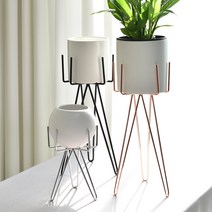 필플랜트 징거 인테리어 스탠드 화분 받침대 철제, 블랙