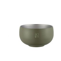 크리 에이 티브 일본식라면 그릇 이중 벽 뜨거운 저항 밥 그릇 레스토랑 식기 스테인레스 스틸 그릇, 12cm, 초록