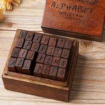 알파벳 우드 도장놀이 다이어리 꾸미기 알파벳 스탬프, 대문자