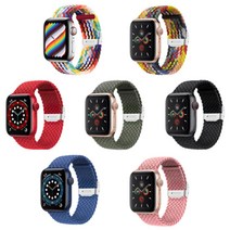 38 40mm 스판 애플워치줄 학생 20대 커플템 여자 워치밴드 밴드 줄바꿈 스마트워치줄 남자 손목줄 악세사리 30대 여친선물 남친선물 시계줄, 라이트레인보우
