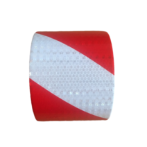 안전표지10 cm * 1 m 자기 접착 pvc 반사 안전 테이프 도로 교통 건설 현장 기호, 01 White Red Twill
