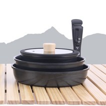 디토 캠핑 용 감성 후라이팬 냄비 식기 조리도구 코펠 세트, 블랙
