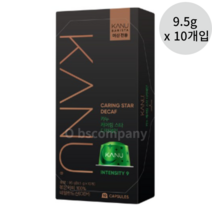 카누 바리스타 머신 전용 캡슐커피 케어링스타 디카페인, 95g, 1box, 10개