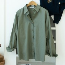 베이직 코튼 무지 기본 셔츠 여성 간절기 가을봄 루즈핏 남방