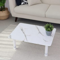 800*600 로아공방 접이식 테이블 2인용, 원형길이조절 화이트, 화이트