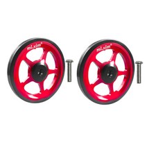 2x 접이식 자전거 쉬운 ​​바퀴 6cm 접힌 Easywheel with Brompton, 빨간, 설명한대로