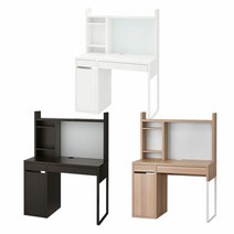 이케아 MICKE 미케 워크스테이션책상/책꽂이책상/독서실책상, 화이트스테인 참나무_993.955.64