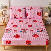 라지킹침대 두꺼운 퀼트 매트리스 커버 킹 퀸 침대 시트 항균 패드 베개 없음 1 개, 05 1pc sheet200x220x30, [09] niunaicaomei