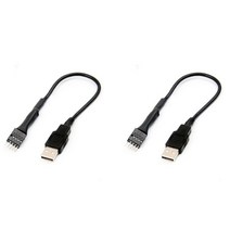 외부 usb에 2Pcs 20cm 9 핀 남성 PC 메인 보드 내부 데이터 연장 케이블, 01 Black