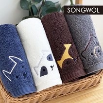 송월타올 빼꼼 190g 수건, 1장, 너구리(브라운)