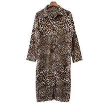 여성 호피무늬 간절기의류 원피스 롱가디건