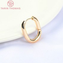 (5562)4PCS 16x20.5MM 24k 골드 컬러 황동 타원형 귀고리 후크 걸이 DIY 보석 만들기 결과 액세서