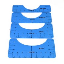 호닝가이드 날연마센터 디자인 안내서 티셔츠 정렬 눈금자 바느질 액세서리 DIY 드로잉 템플릿 4 개, 02 Blue 1 SET