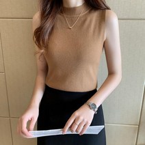 여성 셔츠 블라우스 솔리드 컬러 캐주얼 민소매 반팔 니트 년 여름 슬림핏 상의
