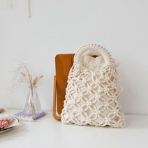 diy키트 마크라메 가방 네트백 만들기 가방뜨기 손뜨개 취미 생활, 그린, 1개