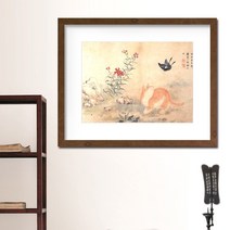나봄갤러리 김홍도 황묘농접 액자, 4.내츄럴 브라운 액자