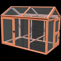 야외 닭장 새장 가정용 나무철망케이지 실내외 동물, 케이지 러닝 L-대형