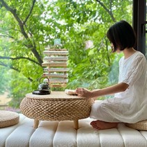 전통찻상 청백원 차상 감성 다기상 다도상 호족반 교자상, 대형(수납) + 짚 이불