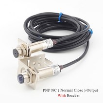 M12 방수 레이저 광전 스위치 빔 센서 20 미터 거리 NPN PNP 출력, 08 PNP NC with bracket