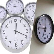 SIMPLE DESIGN QUARTZ 무소음 원형 벽시계, 실버