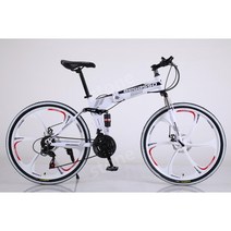 BeGasso 26 인치 접이식 자전거 가변 속도 충격 흡수 오일 디스크 브레이크 산악용, 24 인치cm, 화이트 6 나이프 마그네슘 합금 휠 + 24 단