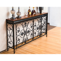 Yuyu Art복도콘솔 현관콘솔 폭좁은 좁고긴 테이블 얇은수납장, 조립_150 x 25 x 80 블랙프레임+갈색판자