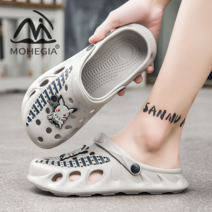 MOHEGIA 동동 신발 남성 여름 새로운 샌들 트렌드 한국 버전의 가방 머리 비치 신발 두꺼운 바닥 미끄럼 방지 발 슬리퍼 남성