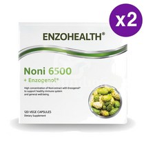 엔조 헬스 노니 6500 + 엔조제놀 120 베지 캡슐 2 팩 Enzo Health Noni + Enzogenol