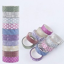 건축 제도 용품 10 개/대 Kawaii 무지개 Washi 테이프 세트 DIY Scrapbooking 스티커 반짝이 접착 종이 제, 01 B 2.5mX10pcs